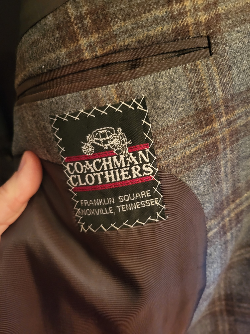Jack Victor Men's Blue & Brown Plaid Sport Coat - Picture 5 of 7